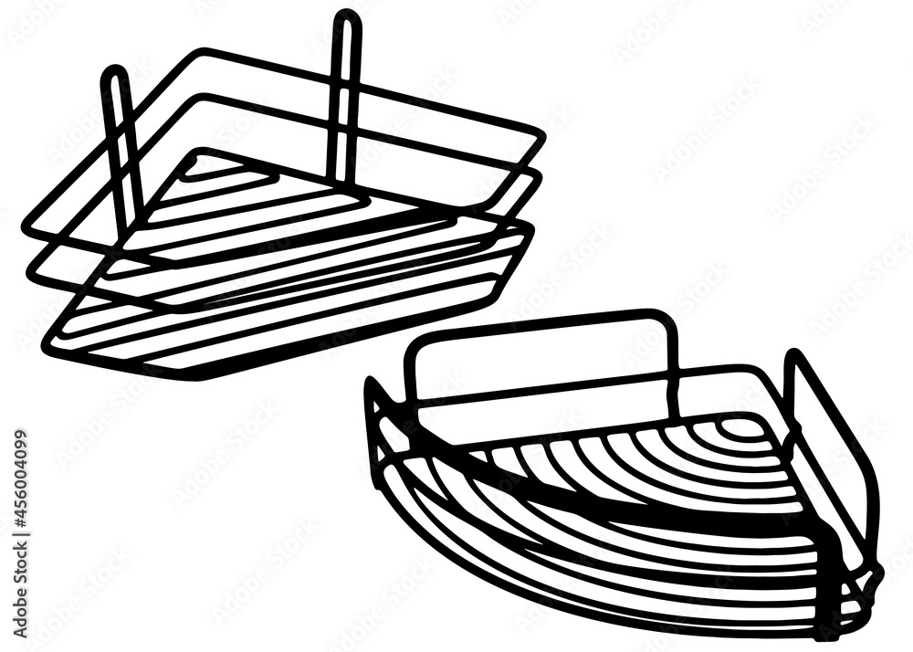 Small wall shelf for the bathroom. Vector image. Small wall shelf for the bathroom. Vector image.