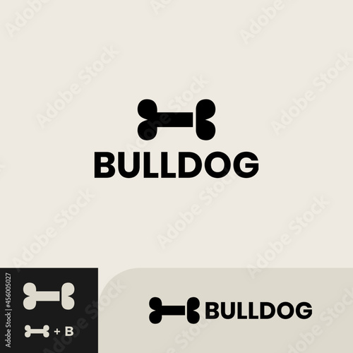 Dog Logo Monogram Initial B Bone, flat simple style identity initial logo mark. Initial B logo vector for Pet, Pet Shop, Company, Business, Brand Identity, Personal Logo.