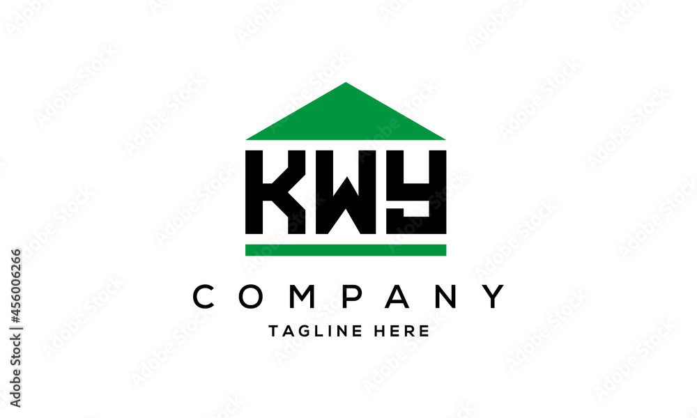 KWY three letter house for real estate logo design