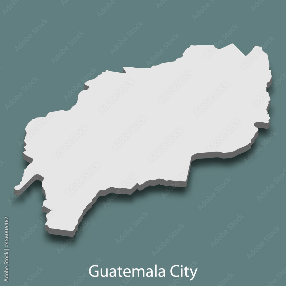 3d isometric map of Guatemala City is a city of Guatemala