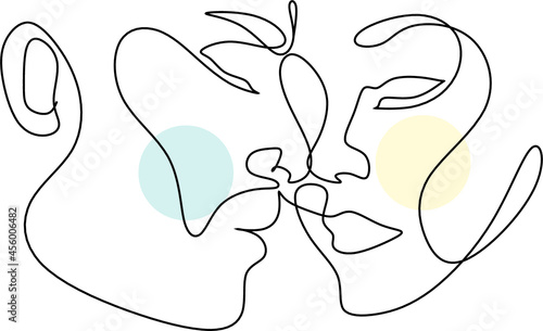 Couple line art. Man and woman one line drawing vector. Abstract minimal elegant logo