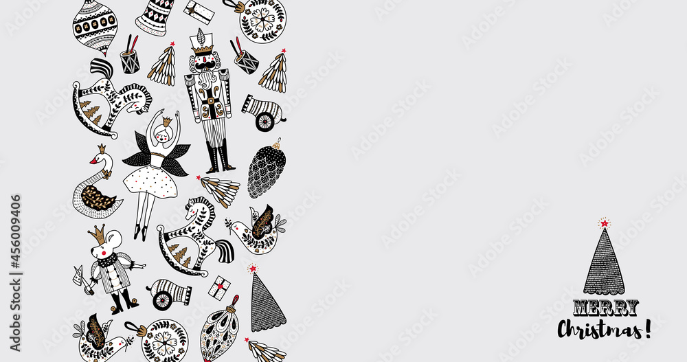 Nutcracker. Christmas wallpapers for your desktop. Stock Vector | Adobe