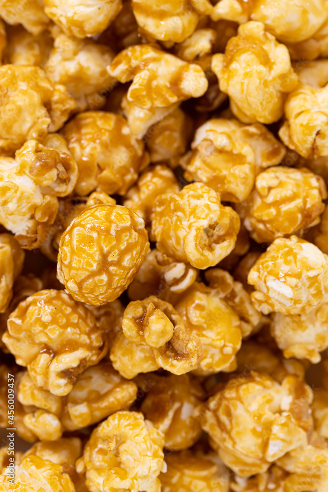 caramel popcorn texture background. Caramel popcorn close up caramel popcorn texture background. Caramel popcorn close up