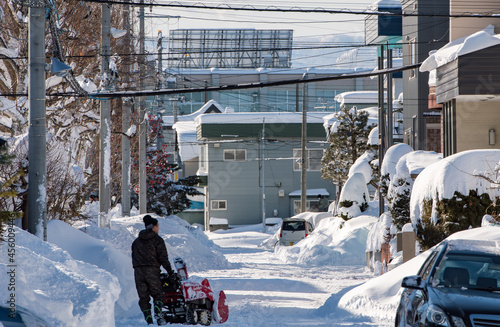 冬の市街地の風景  北海道札幌市