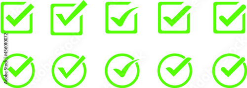 High Definition chek symbol icons, green chek sign vector 