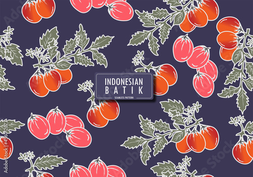 Seamless pattern of indonesian batik , floral batik pattern from jombang east java indonesia 