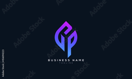 GP initials monogram letter text alphabet logo design