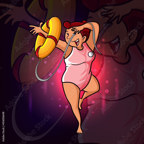 The girl coast guard esport logo design