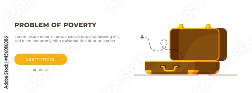 Vector illustration of crypto exchange. Empty money box isolated on white background. Financial problems, crisis. 