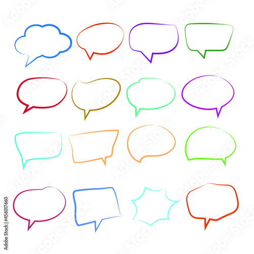 speech bubbles different shapes and colours