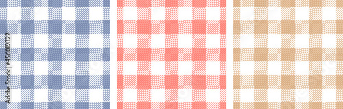 Checkered napkin lines cells modern seamless paterns design. Gingham checkered