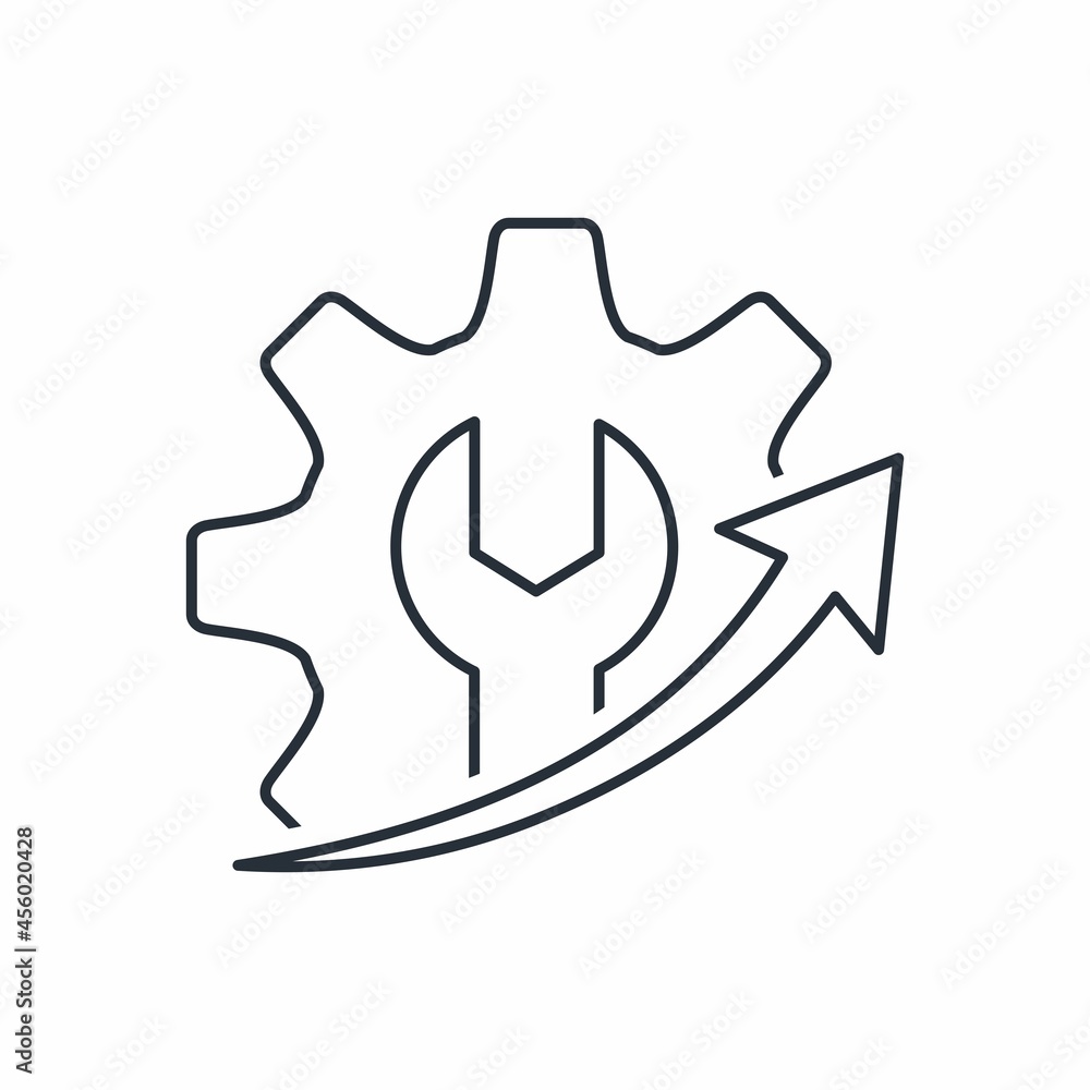 Improved quality and performance. Vector linear icon isolated on white background. Improved quality and performance. Vector linear icon isolated on white background.