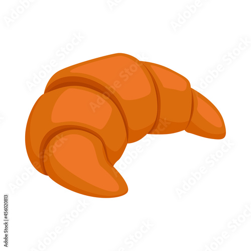 Croissant Sign Emoji Icon Illustration. Breakfast Bakery Vector Symbol Emoticon Design Clip Art Sign Comic Style.