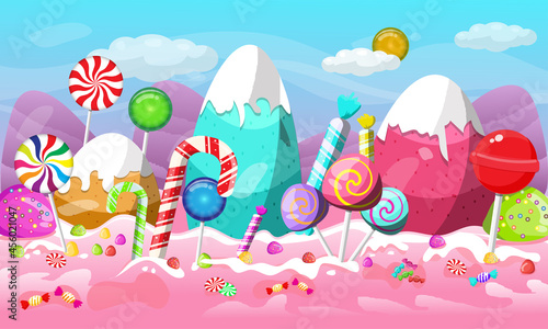 Christmas candy land landscape design © bellart