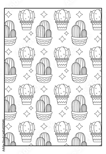 Coloring Pages Cacti Shinny Succulent Adults Coloring Book photo