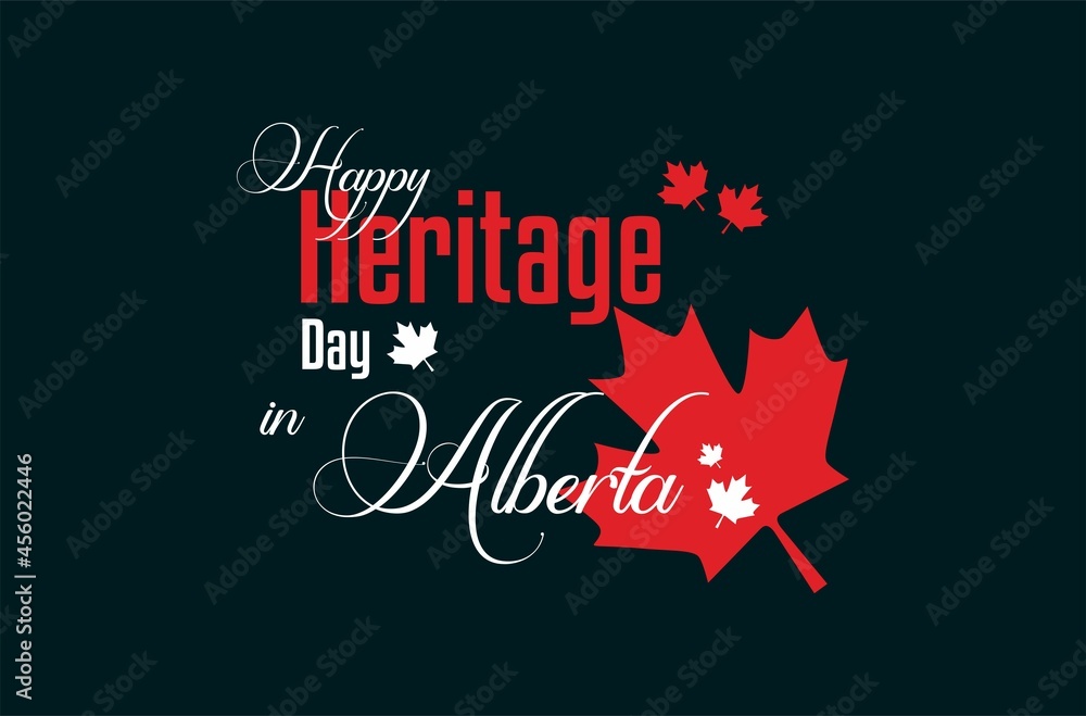 Heritage Day in Alberta. Holiday concept. Template for background, banner, card, poster with text inscription. Vector EPS10 illustration