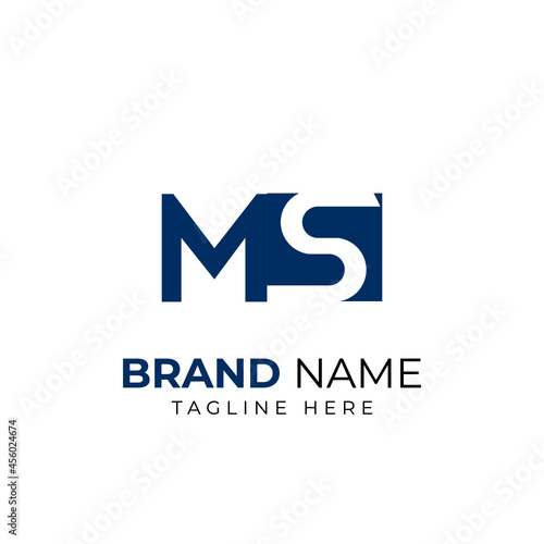 Initial MS SM vector modern style and minimalist logo design