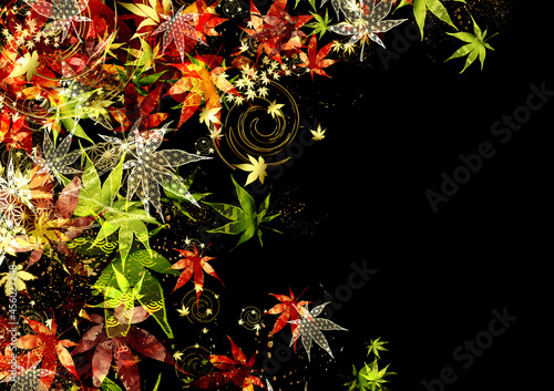 Cool and fantastic Japanese pattern black background texture
