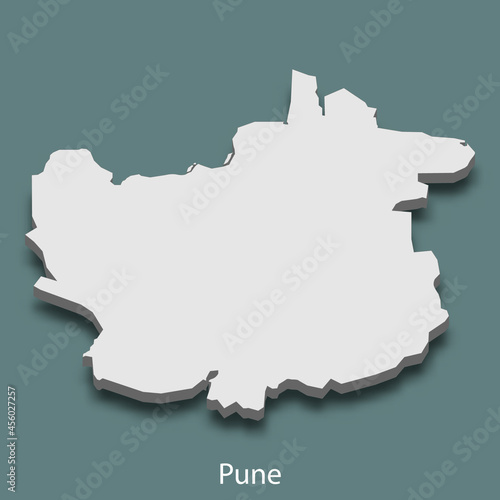 3d isometric map of Pune is a city of India