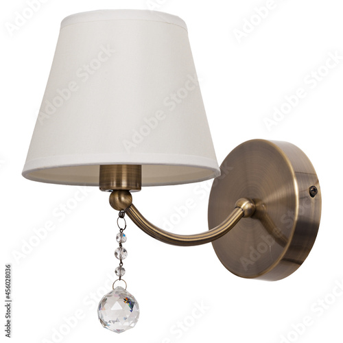 Wall lamp in vintage style on an isolated white background.