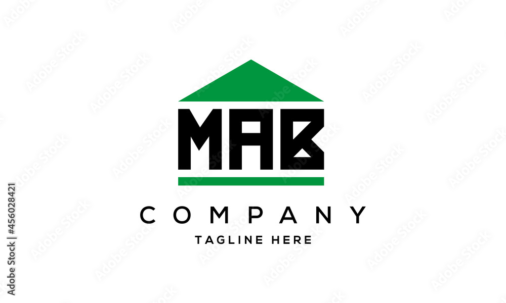 MAB three letter house for real estate logo design MAB three letter house for real estate logo design