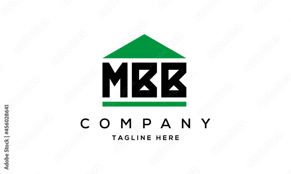 MBB three letter house for real estate logo design MBB three letter house for real estate logo design
