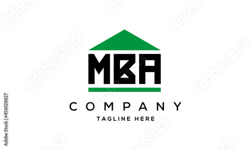 MBA three letter house for real estate logo design