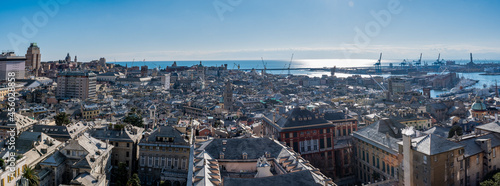 Italy. Liguria. Genoa. The roofs of the old town