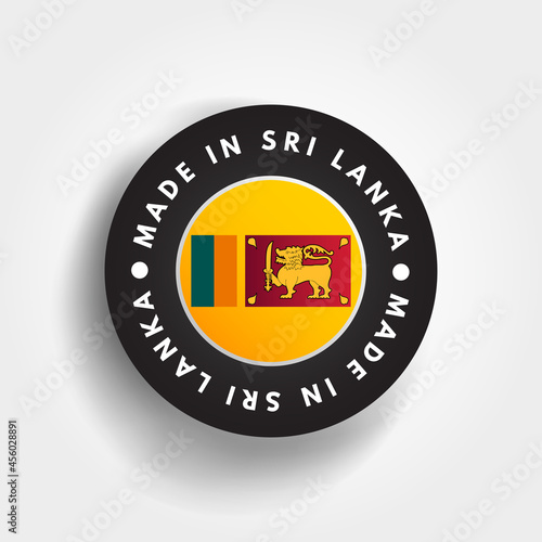 Made in Sri Lanka text emblem badge, concept background