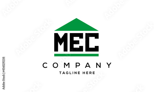 MEC three letter house for real estate logo design