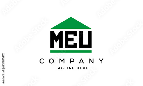 MEU three letter house for real estate logo design