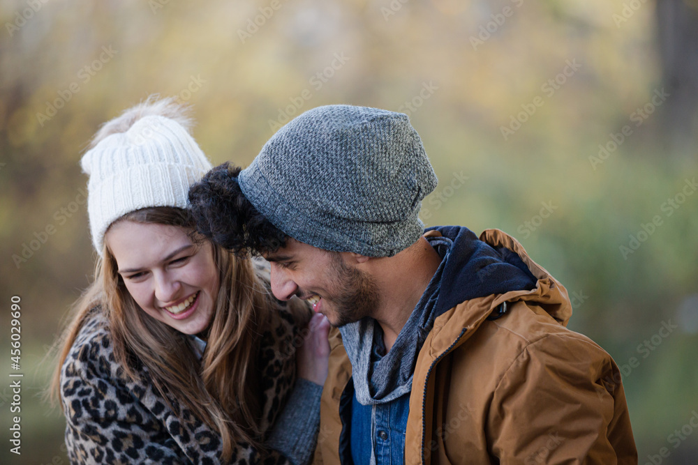 Happy young couple hugging