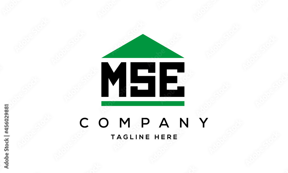 MSE three letter house for real estate logo design MSE three letter house for real estate logo design