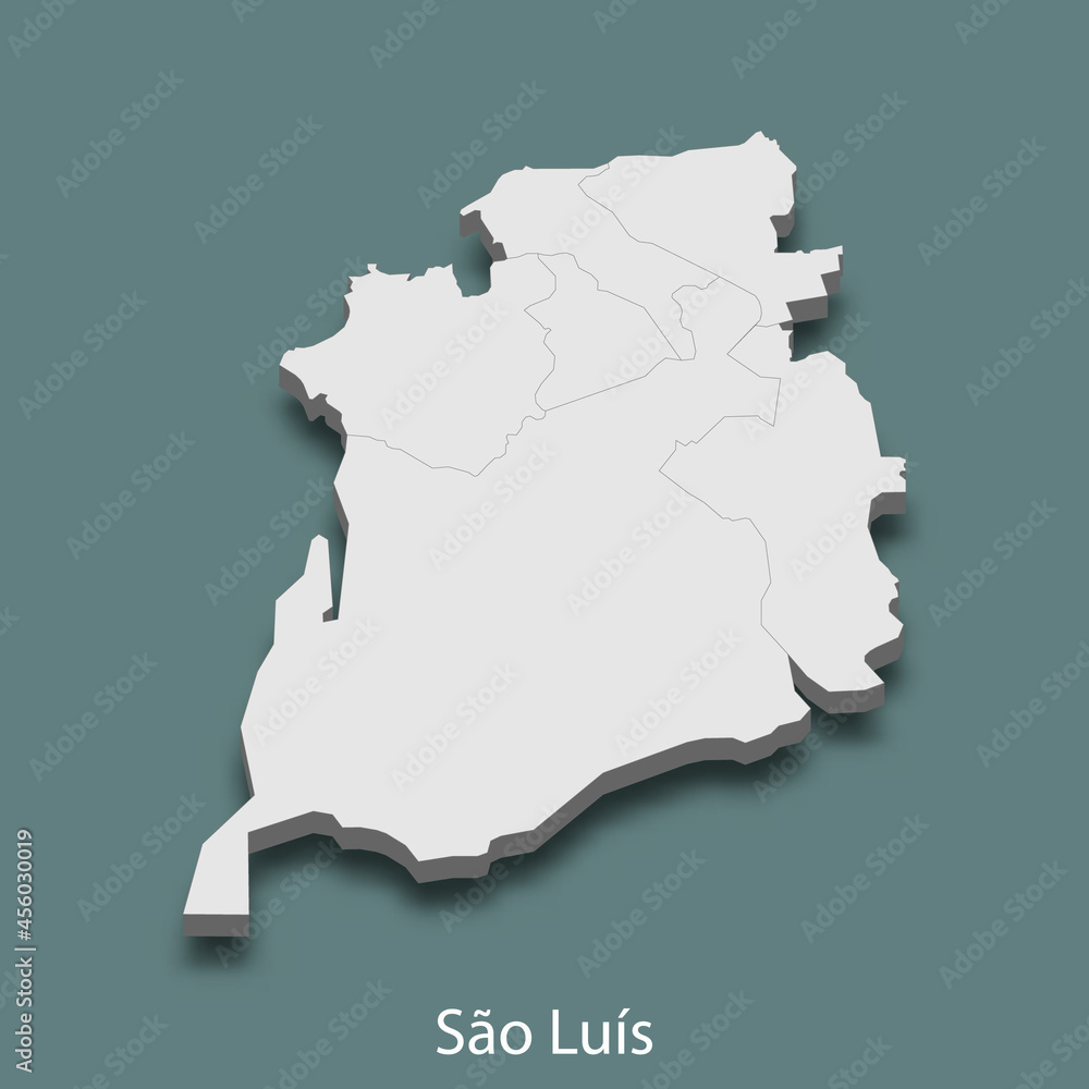3d isometric map of Sao Luis is a city of Brazil