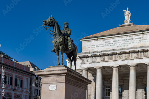 Italy. Liguria. Genoa. Equestrian statue of Guiseppe Garibaldi photo