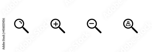 search icon, zoom icon, find contact icon, search symbol vector