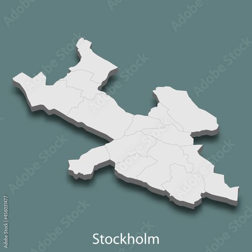 3d isometric map of Stockholm is a city of Sweden
