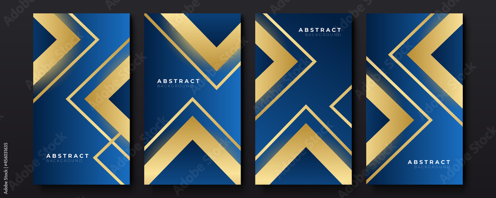 Collection of blue gold abstract background Collection of blue gold abstract background