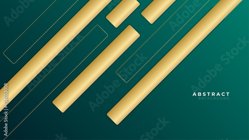 Dark green gold abstract background with modern corporate tech concept
