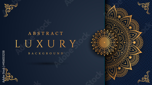 Luxury ornamental golden mandala pattern background. Vector decorative golden floral illustration.
