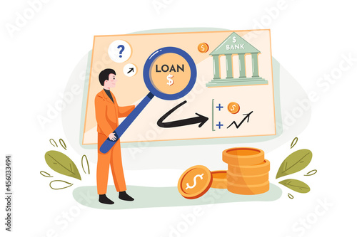 Searching Business Loan Offer Bank Investments Proposal. © freeslab