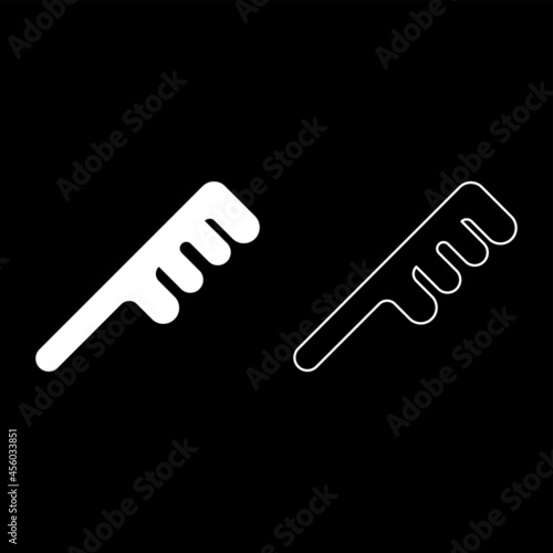 Comb for hair Barber accessory Barbershop combing Hairbrush icon white color vector illustration flat style image set