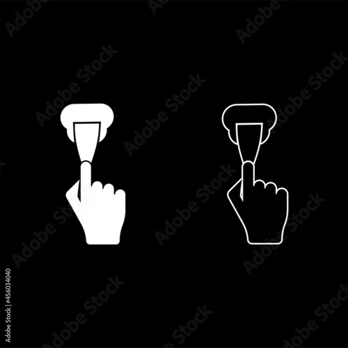 Wall putties Fix putty knife using spatula in hand arm Spackling instrument for caulk stucco icon white color vector illustration flat style image set