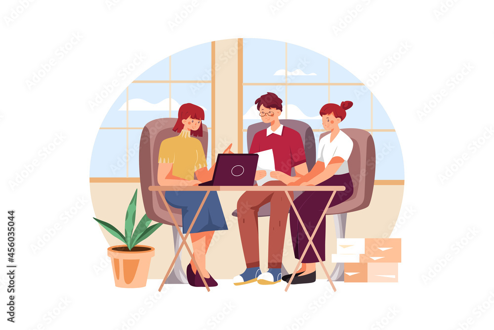Business people working together Illustration concept. Flat illustration isolated on white background.
