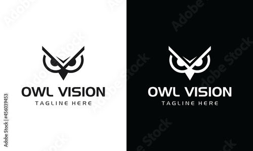 owl eye concept element view logo icon. Security intelligence symbol watch logo.