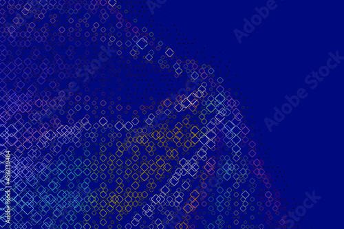 Design of squares forming a multicolored vertex on a blue background. Vector illustration