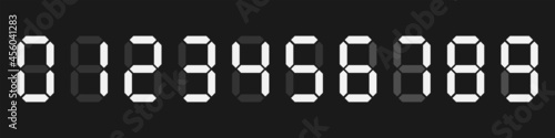 Digital numbers set. Vector elements for calculator, electronic timer, etc.