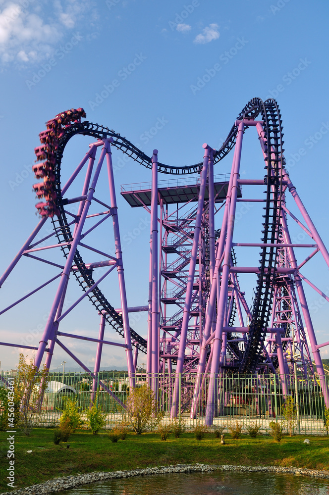A modern attraction in the amusement park A modern attraction in the amusement park