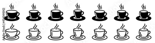 Coffee cup icon set. Vector illustration
