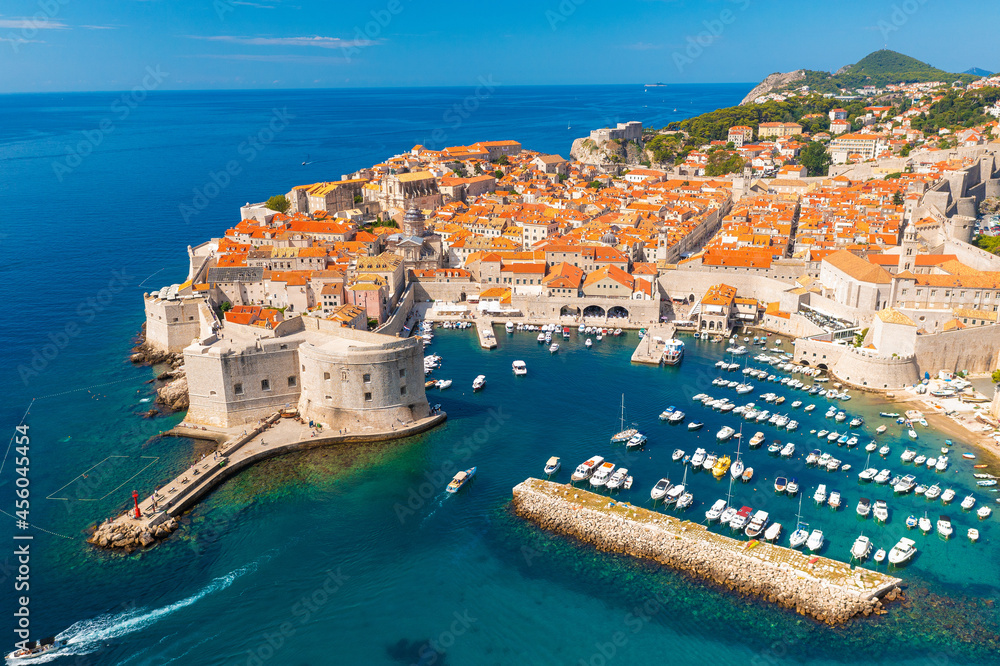 Aerial view of the old town of Dubrovnik
